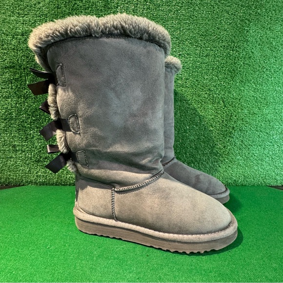 Ugg Australia Bailey Bow 2 Grey Women’s Size 8 - Picture 3 of 5